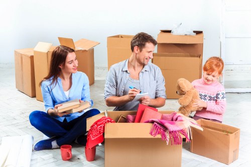 Careful loading of office equipment during a commercial move