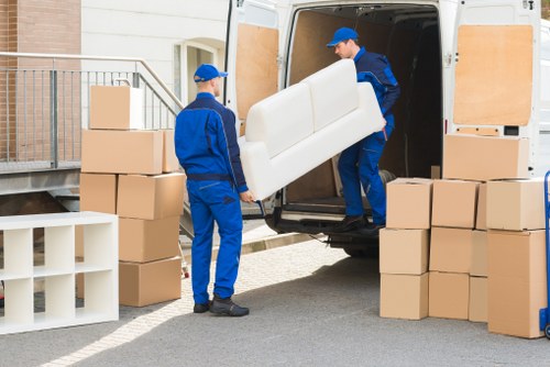 Packed household items ready for a local house move