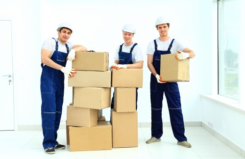 Office moving team managing access and loading in East London