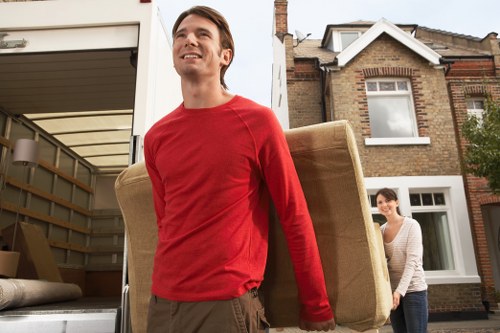 Professional packing materials and organised moving boxes in a Hackney Marshes home