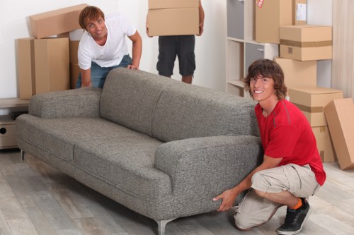 Packed boxes and household items ready for removals service