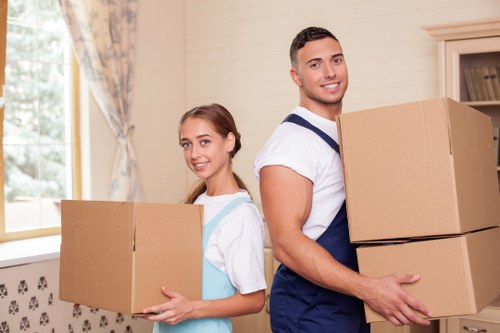 Residential moving team assisting with a flat move in Hackney Marshes