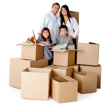 Careful loading of household items for transport in East London